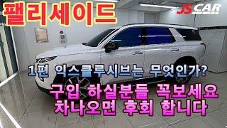 팰리세이드 익스 클루시브 기본품목 선택품목 무엇인지 상세설명 꼭 보시고 옵션선택하세요 차나오면 후회 합니다  가격표 같이 보시면서 영상 시청하세요
