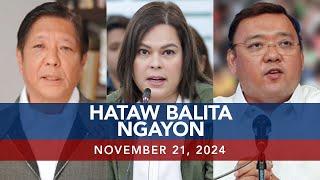 UNTV: Hataw Balita Ngayon |  November 21, 2024