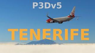 [P3Dv5] Tenerife Landing NGXu - VOLUMETRIC CLOUDS