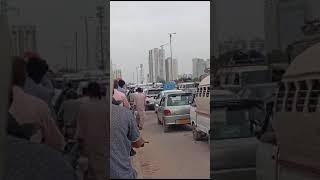 Karachi's Korangi area sees severe traffic jam on Tuesday morning