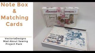 Note Card Box Set - VectoriaDesigns Mad About Sewing Pack