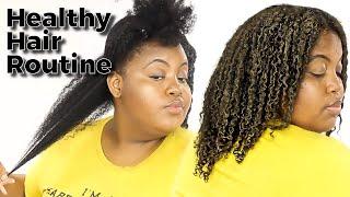 HEALTHY NATURAL HAIR ROUTINE | Wash Day for Length Retention + DIY Mask | BLACK OWNED HAIR PRODUCTS