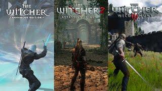 1 MINUTE OF COMBAT FROM EVERY WITCHER GAME . #witcher3 #gaming