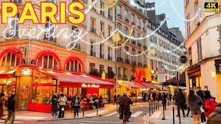 Paris, France  - 4K PARIS Evening Walk 2024 ⭐ 28 December Paris Walk  With Captions