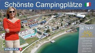 Camping al Sole in Ledro - Molino am Ledrosee. 18 km zum Gardasee. Wohnmobilstellplatz