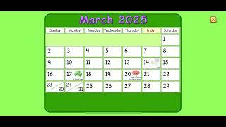 Starfall Calendar March 30, 2025