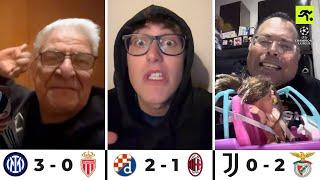 DINAMO-MILAN 2-1, JUVENTUS-BENFICA 0-2 e INTER-MONACO 3-0 | MILANISTI E JUVENTINI TRISTI | TIFOSIAMO