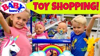 Baby Born Twins Go Toy Shopping At Ross, T.J. Maxx & Target Store With Skye & Caden! 