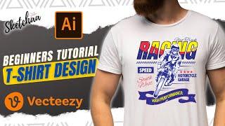T shirt Designing for Beginners in Adobe Illustrator | How to Make a T shirt design in Illustrator