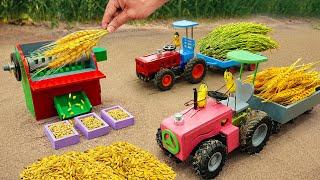 Diy tractor making mini Thresher Rice Machine | diy Agricultural Machinery | HP Mini