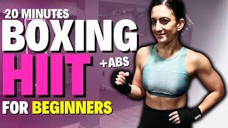20 Min BEGINNER BOXING HIIT Workout (+ abs) [Slower Pace]//SYLVIA NASSER