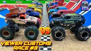 Toy Diecast Monster Truck Racing Tournament | VIEWER CUSTOMS designed & painted by our fans! RACE #3