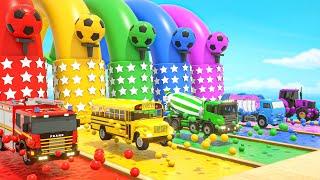 Color Balls & Sing a Song! Colorful balls Wheels On the Bus song - Baby Nursery Rhymes & Kids Songs