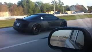 Flat black Audi r8