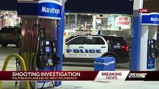 Victim shot at Marathon gas station on Palm Beach Lakes Boulevard; suspect wanted