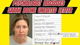 Psychologist Discusses Sarah Boone's Idea of "Forgiveness": Unedited Letter to Judge & Court