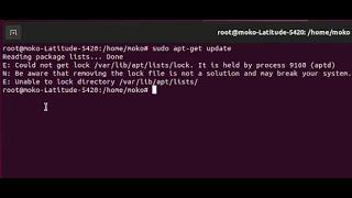 How to solve apt-get update error: Could not get lock var-lib..lock.  It is held by process (aptd)