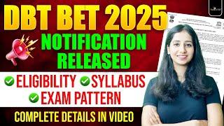 Big Update - DBT BET 2025 Notification Released II Complete Details in video