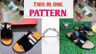 How to make this two in one pattern for men's slide slippers #beginners #shoemaking