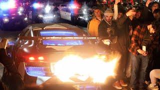 CAR MEET TURNS INTO WARZONE! Police Racing Task-Force Blockade..