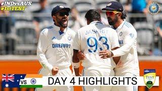 India vs Australia 1st Test Day 4 Full Match Highlights | IND vs AUS 1st Test Day 4 Full Highlights