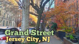 Walking on Grand Street in Jersey City, New Jersey, USA | Monmouth St to the Hudson River waterfront