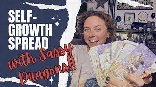 Sassy Self-Growth? Yes, Please! | Sassy Dragon Tarot preview with a fun self-growth spread