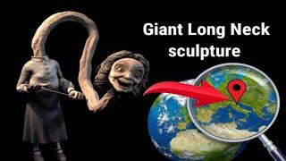 OMG  I found giant long neck sculpture on google map and google earth #map #earthsecret377