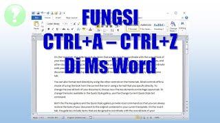 Fungsi Tombol Ctrl A Sampai Ctrl Z di Word