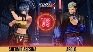 KOFXV Shermie Asesina (Athena/Leona/Shermie) Vs Apolo (MAture/O.Shermie/Goenitz) #kofxv  New Patch