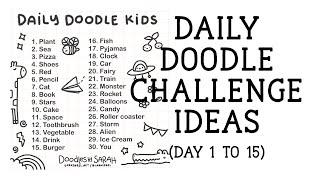 30 Day Daily Doodle Challenge Ideas (Day 1 to 15) | Doodles by Sarah