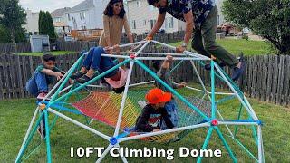 10ft Climbing Dome Jungle Gym with Hammock for Kids by Happen