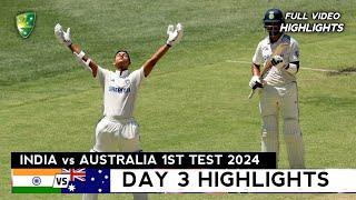 India vs Australia 1st Test Day 2 Full Match Highlights | IND vs AUS 1st Test 2024 Day 2 Highlights