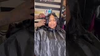 Sew in weave with middle part