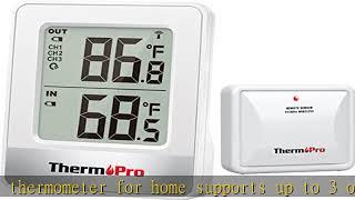 ThermoPro Indoor Outdoor Thermometer Wireless TP200B, Thermometer indoor outdoor with Temperature S