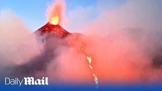 Mount Etna and Stromboli spew lava and ash as Italian volcanos dramatically erupt