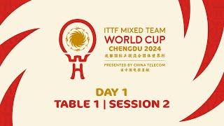 LIVE! | T1 | Day 1 | ITTF Mixed Team World Cup 2024 | Session 2