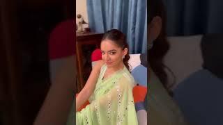 Anushka Sen new video|Popular Fan Page|#saree #shorts