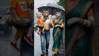 Cute kitten With Parents  #cat #catstory #petlovers #ytshortsindia #catlovers #aiart #ai