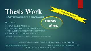 Thesis Work M Tech Thesis Writing and guidance