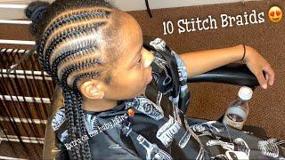 10 Stitch Braids! | Extra baby hairs  | Feed-ins