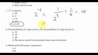 Basic Stats review for advanced stats students - ANSWERS