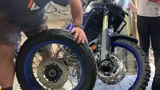 Yamaha T7 tyre swap,Pirelli Scorpion str rally to MotoZ tractionator rallZ #shorts #viral