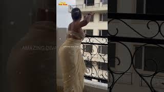 Satin Saree Fashion Show | Saree Back Pose | Saree Low Waist #saree