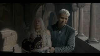 Rhaenyra Targaryen gives birth to Joffrey and takes him to Alicent's House of the Dragon