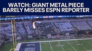 WATCH: Full video of giant piece of metal falling from roof of Cowboy's AT&T Stadium