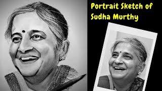 Daily Challenge #65 / Women's Day Special - Sudha Murthy Sketch / How to Draw / Drawing Sudha Murthy