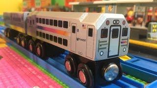 Wooden Toy Train: NJ TRANSIT Multi-Level Commuter Munipals Wood Trains (04147)