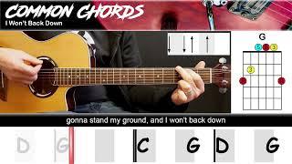 I Won't Back Down (ver2) - Tom Petty | EASY GUITAR | Common Chords