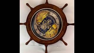 Small World Rhythm Voyager Classic CTS Ships Wheel Musical Timecracker Wall Clock 4MH817WD06